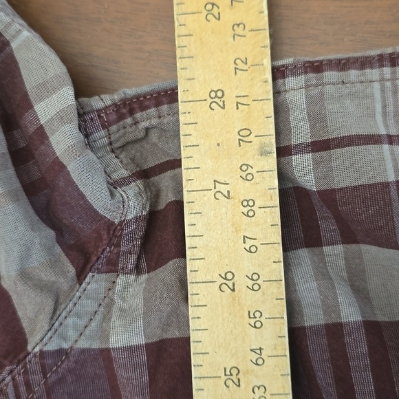 CARHARTT Men's 2XL Plaid LS Shirt Button Down Casual- Brown Maroon - Picture 5 of 6